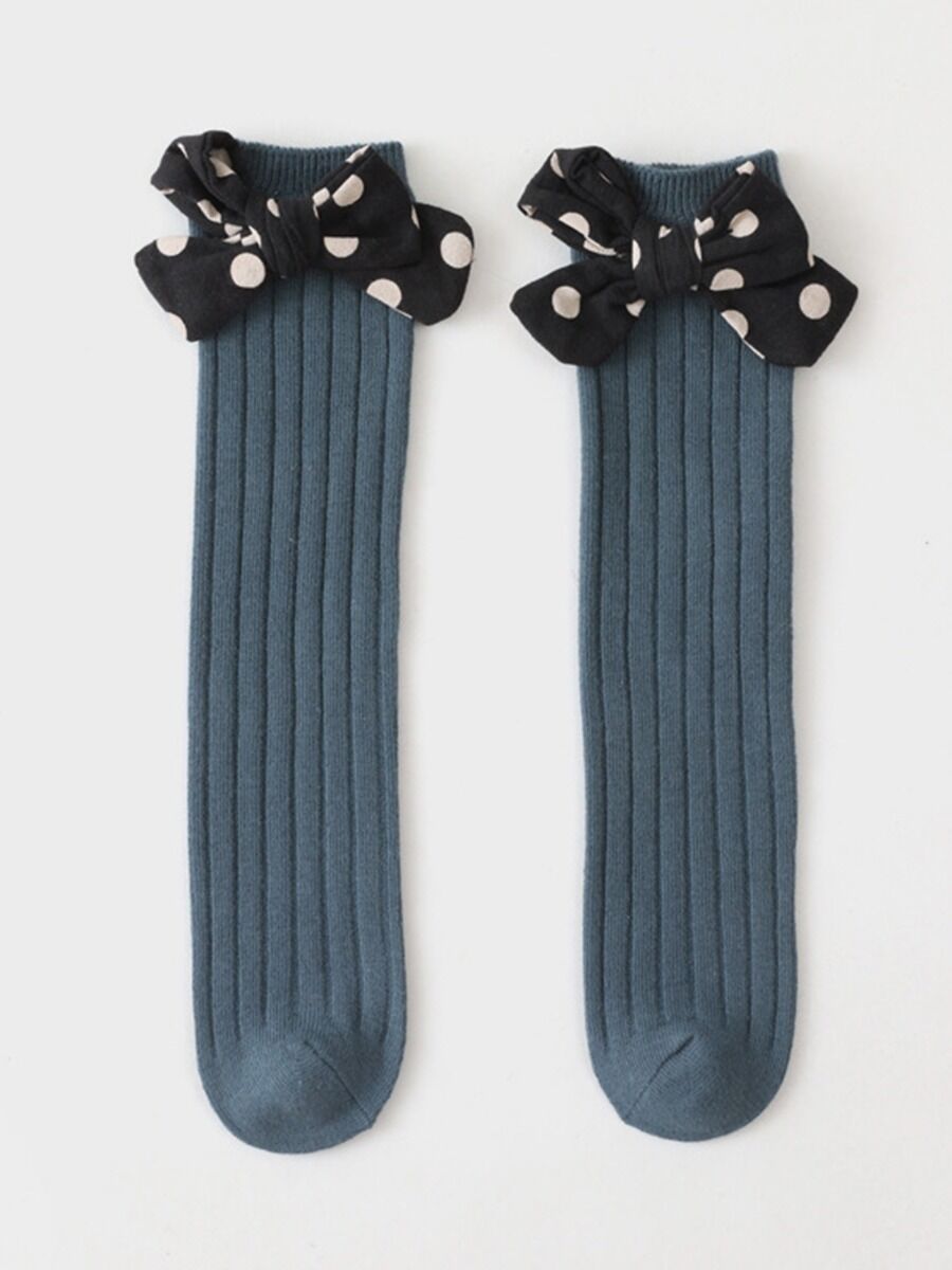Half-length socks - Dotted bow